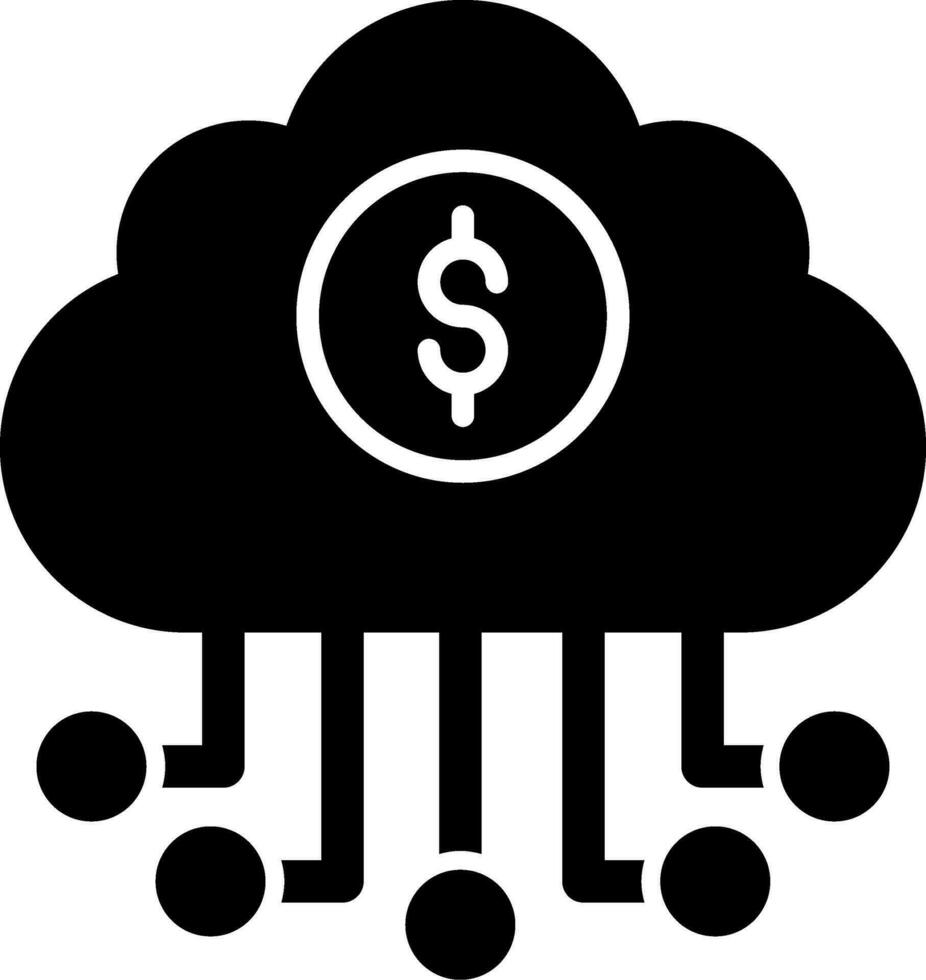 bank wolk gegevens vector icoon