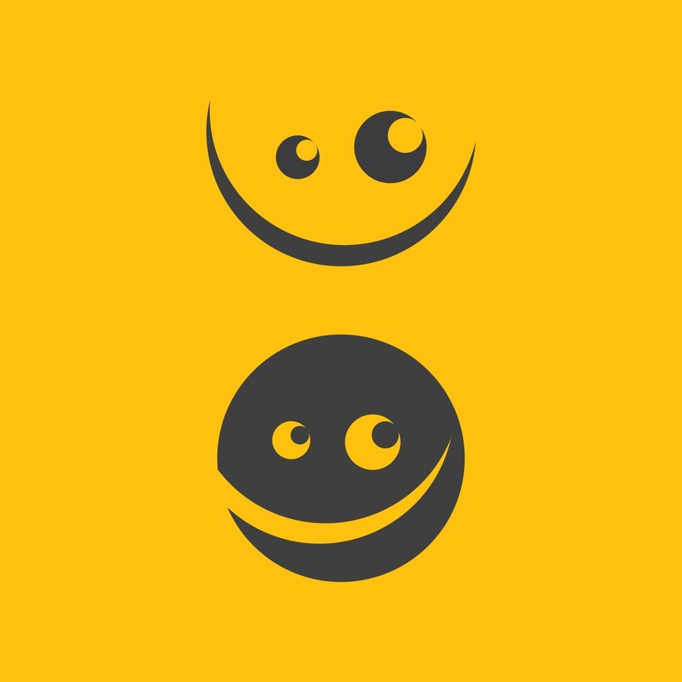 glimlach pictogram logo vector ontwerp gelukkig emoticon en vector emoji geluk