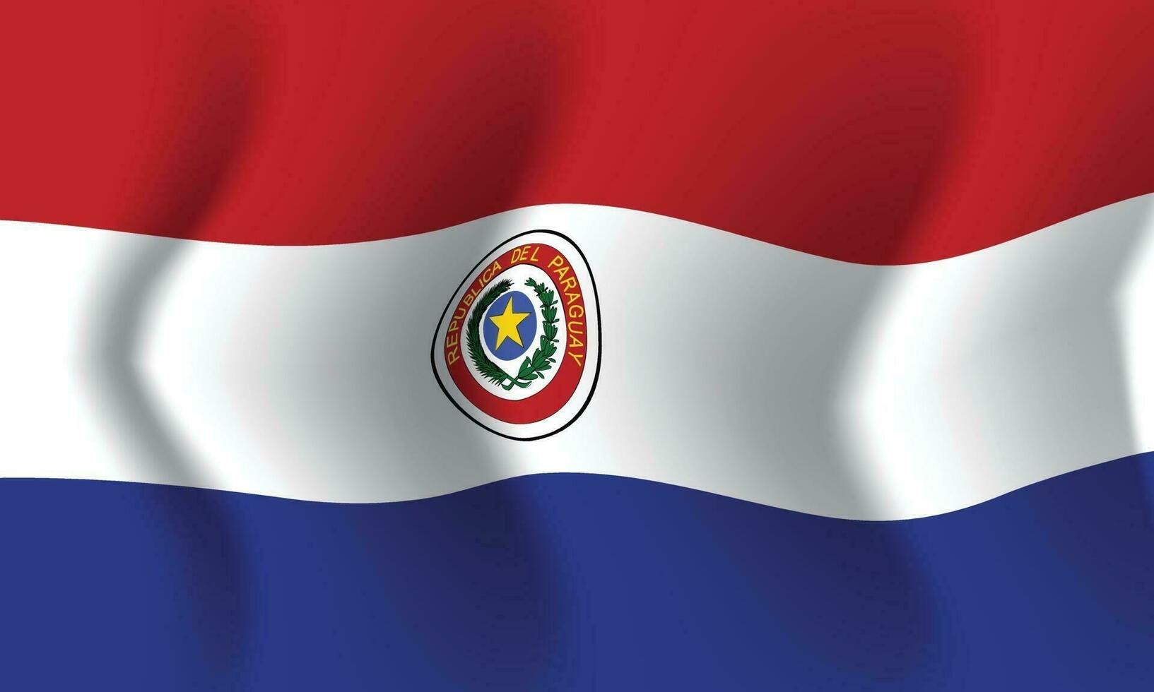 wapperende vlag van paraguay. achtergrond voor patriottische nationale vector