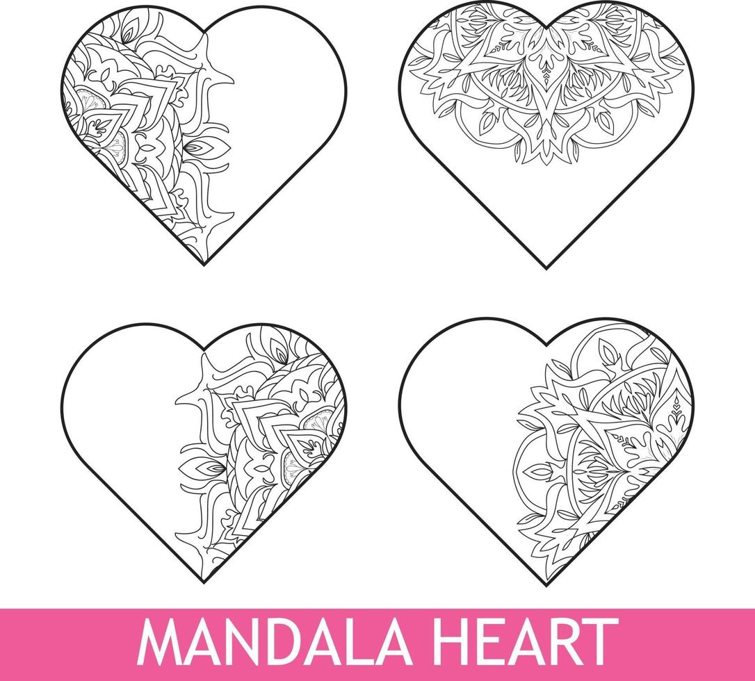 mandala hart bundel liefde vector collectie