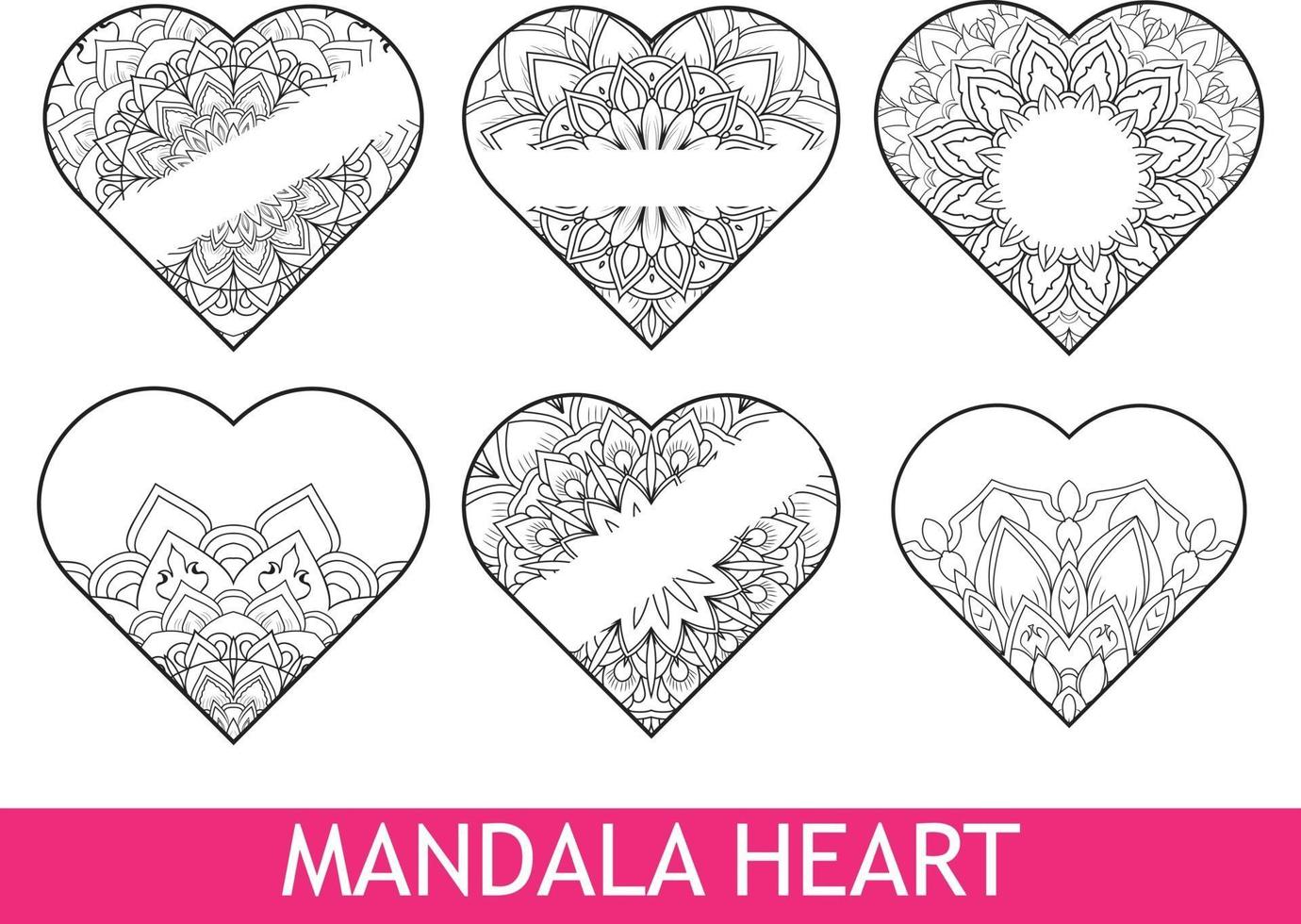 mandala harten vector pro Valentijnsdag vector collectie