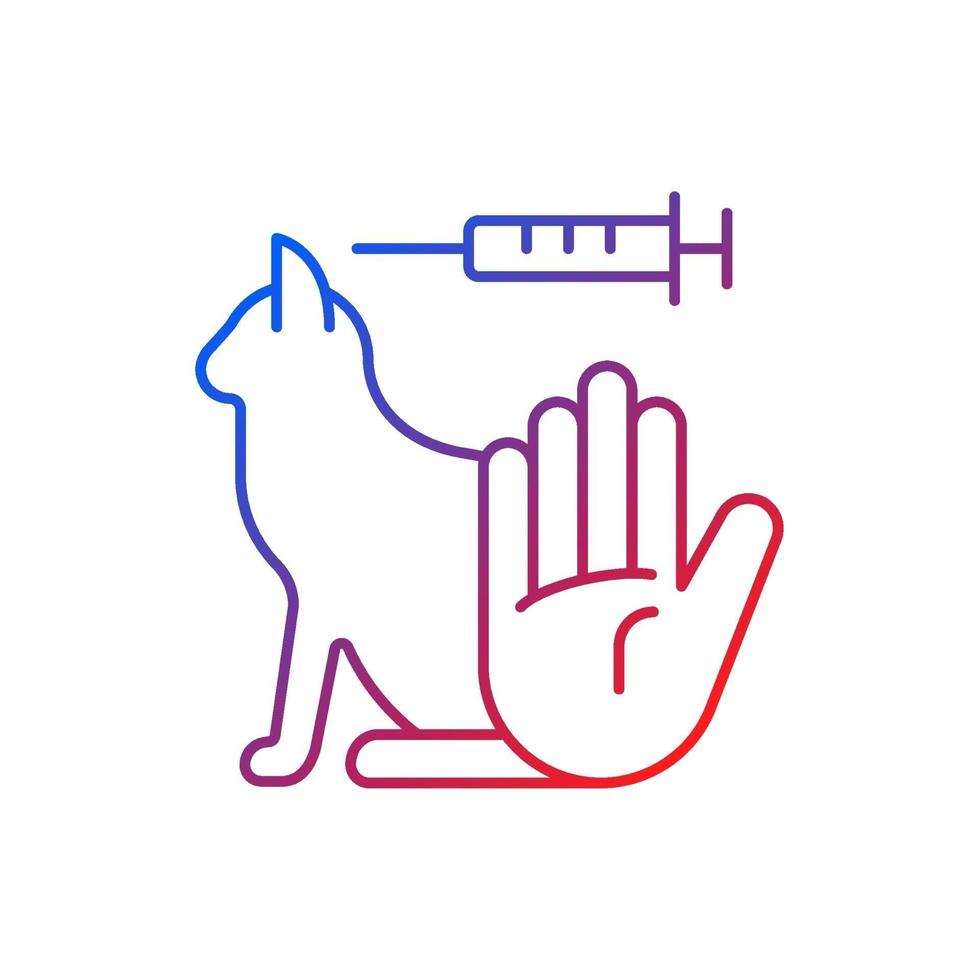 geen kat die gradiënt lineair vectorpictogram test vector