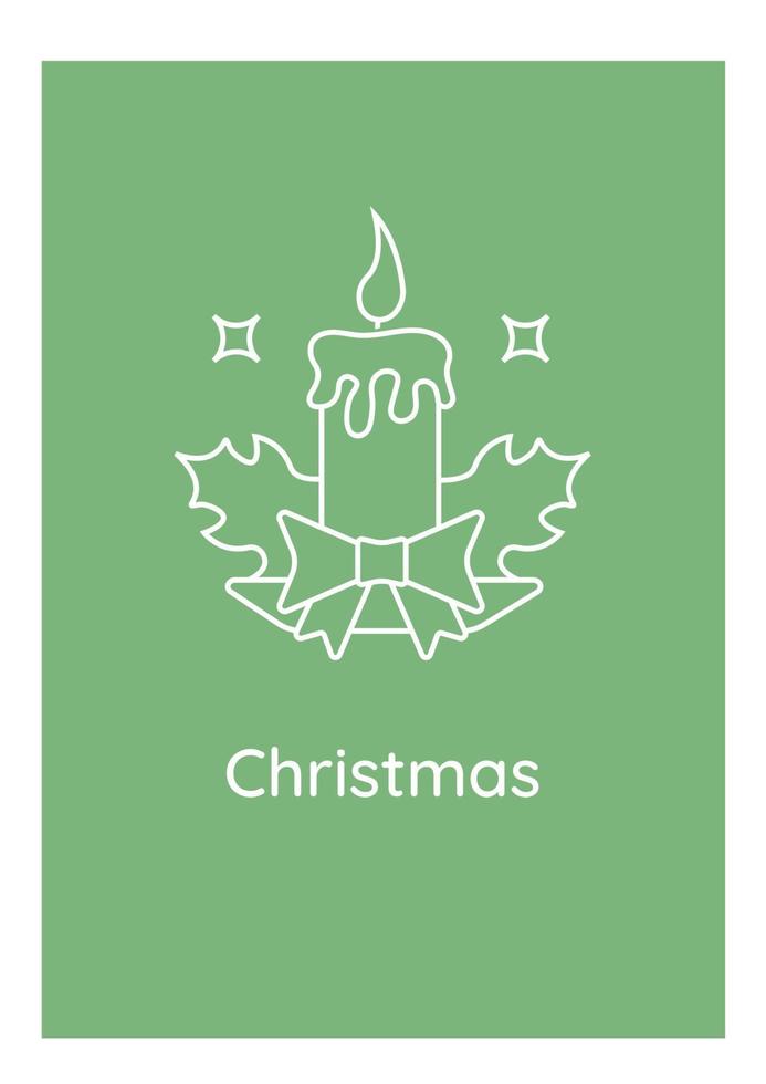 kerstdag ansichtkaart met lineair glyph-pictogram vector