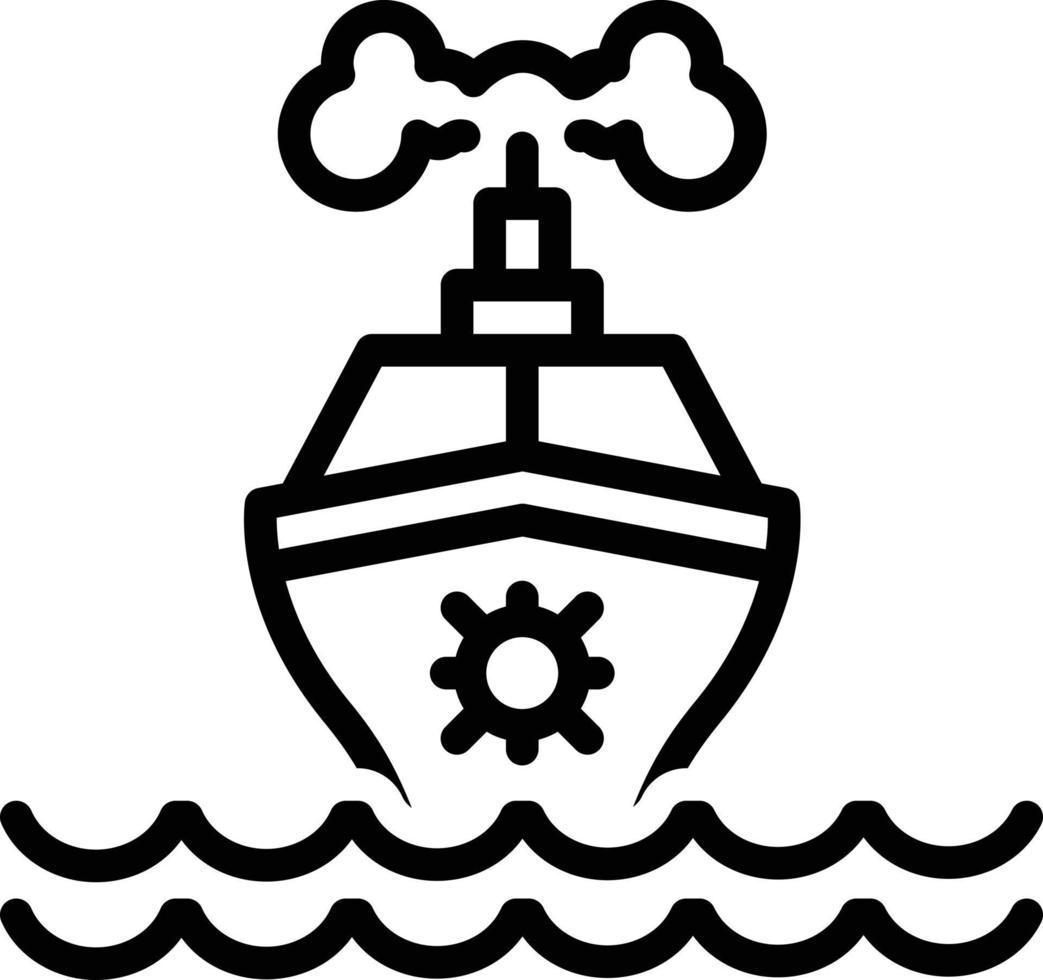 lijnpictogram voor schip vector