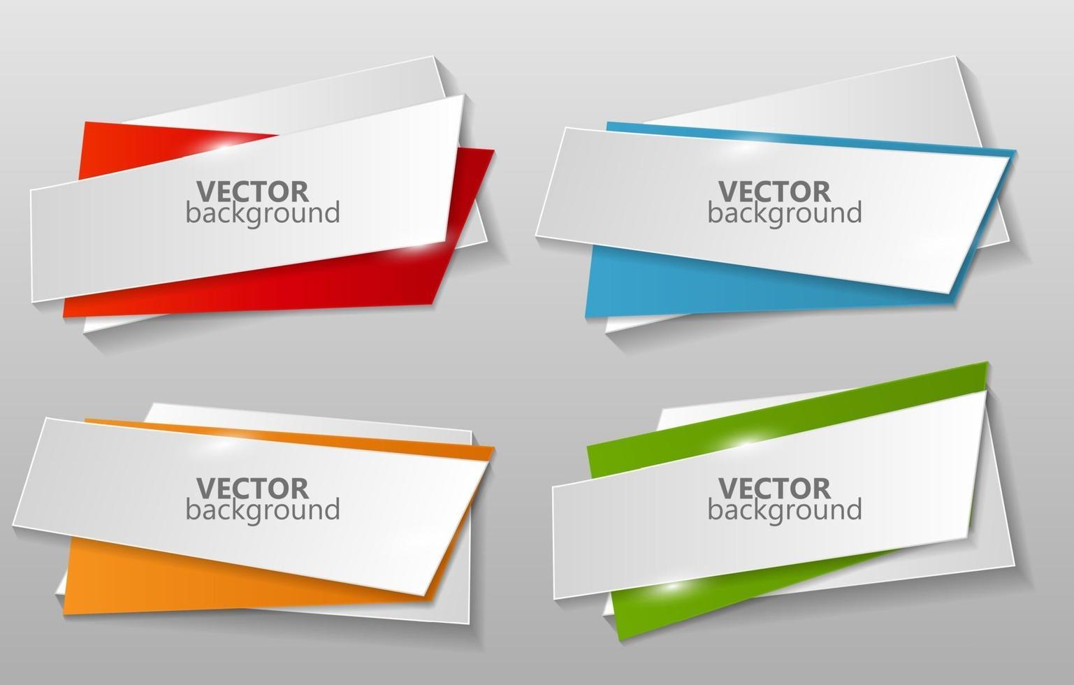 verzameling van origami banners sjabloon vectorillustratie vector