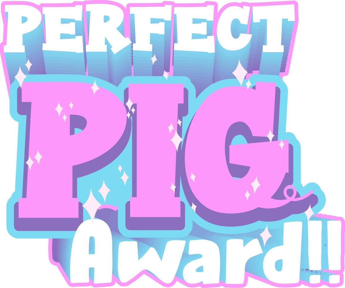 perfecte varken award lettertype banner vector