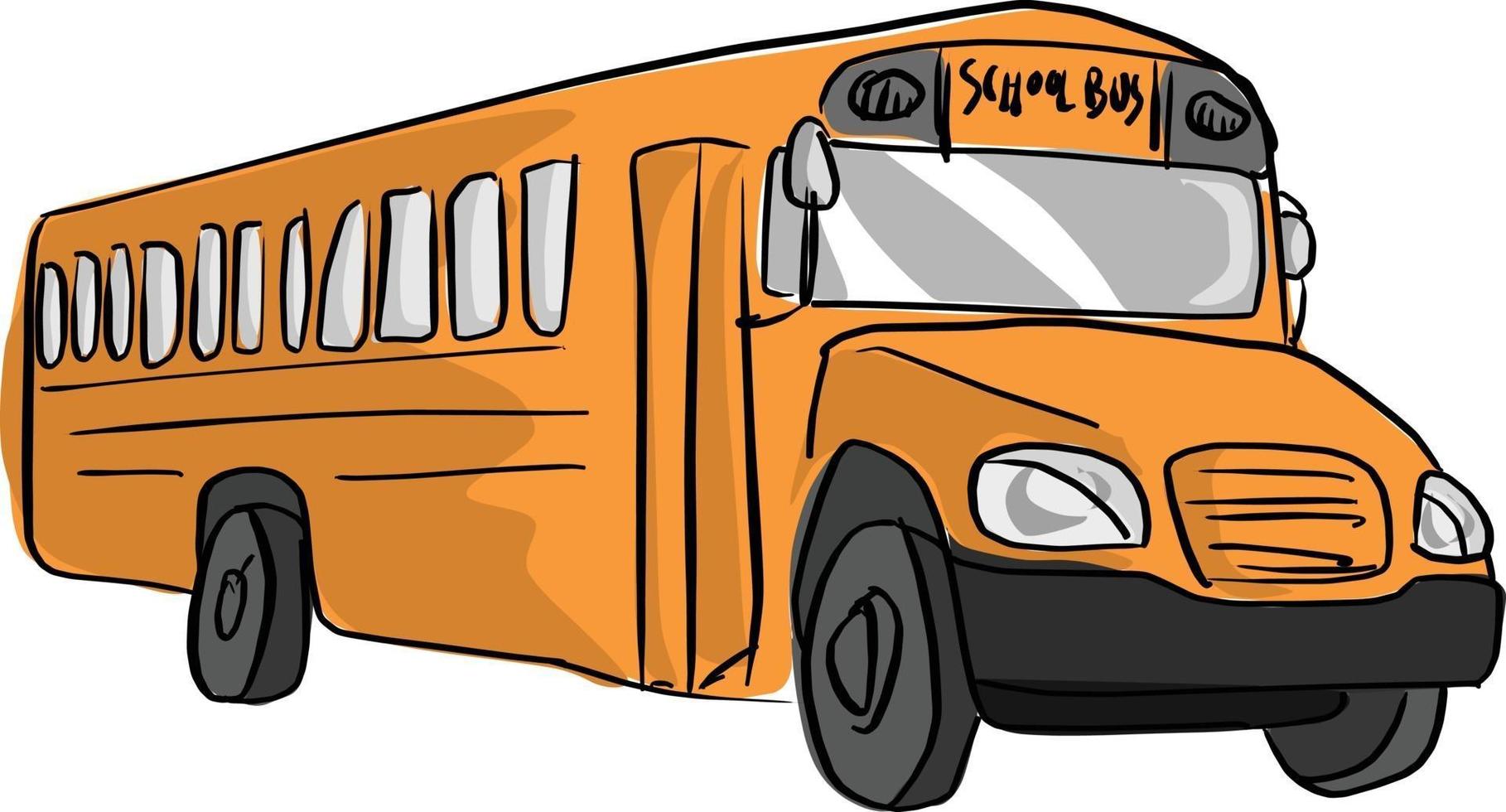 gele schoolbus vector illustratie schets handgetekende