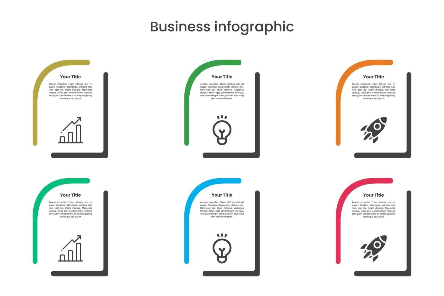 infographic sjabloonontwerp in zes stappen. inzetbaar voor diverse sectoren vector