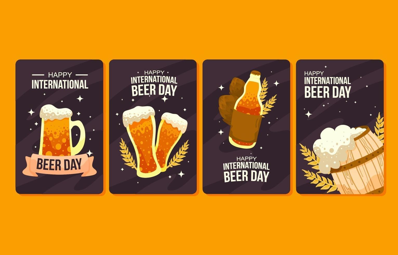 set kaarten voor internationale bierdag vector