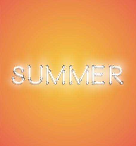 &#39;SUMMER&#39; - Realistisch neonteken, vectorillustratie vector