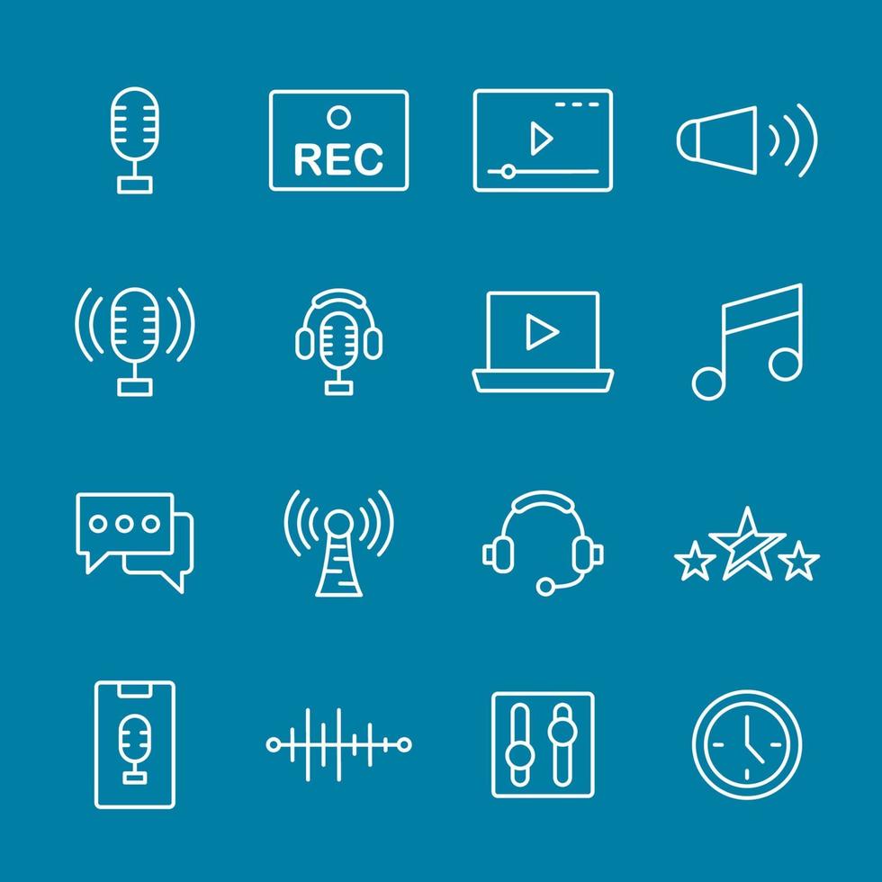 icon pack podcast-tools vector
