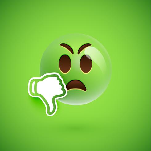 Emoticon met omhoog duimen, vectorillustratie vector