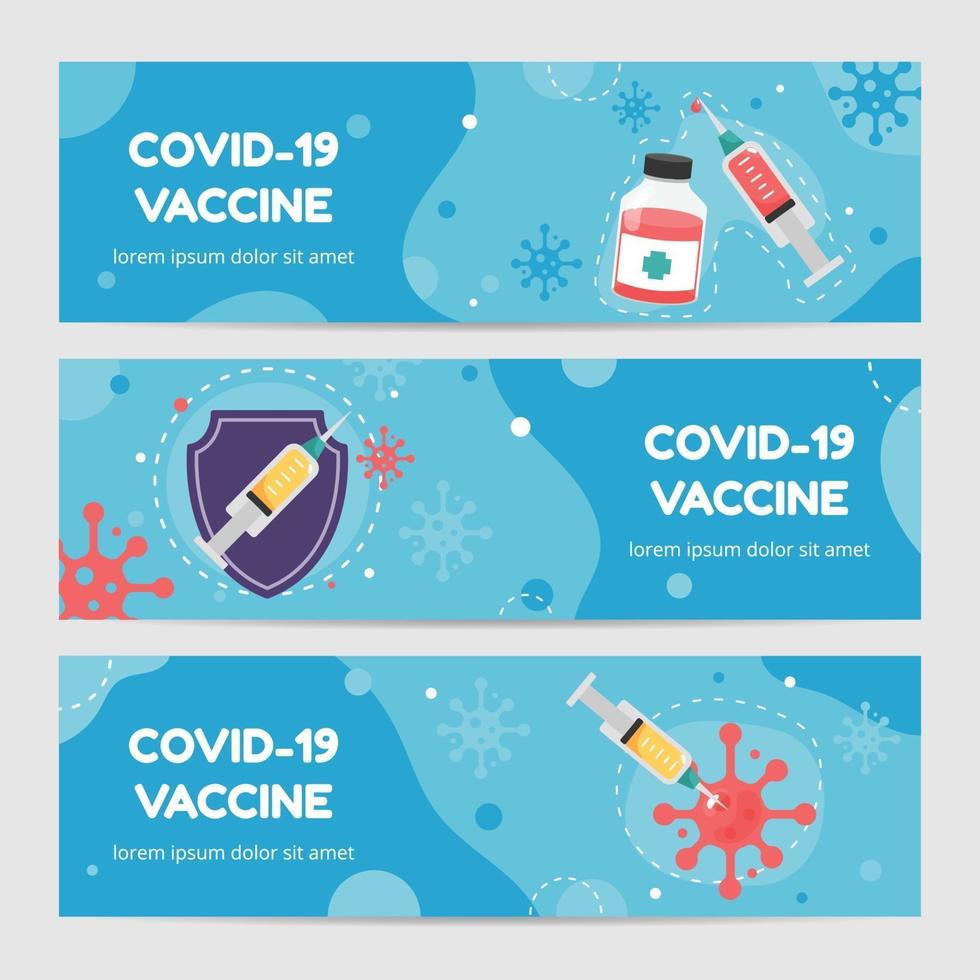 covid19 vaccin banner vector