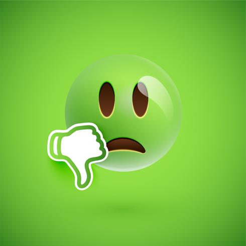 Emoticon met omhoog duimen, vectorillustratie vector