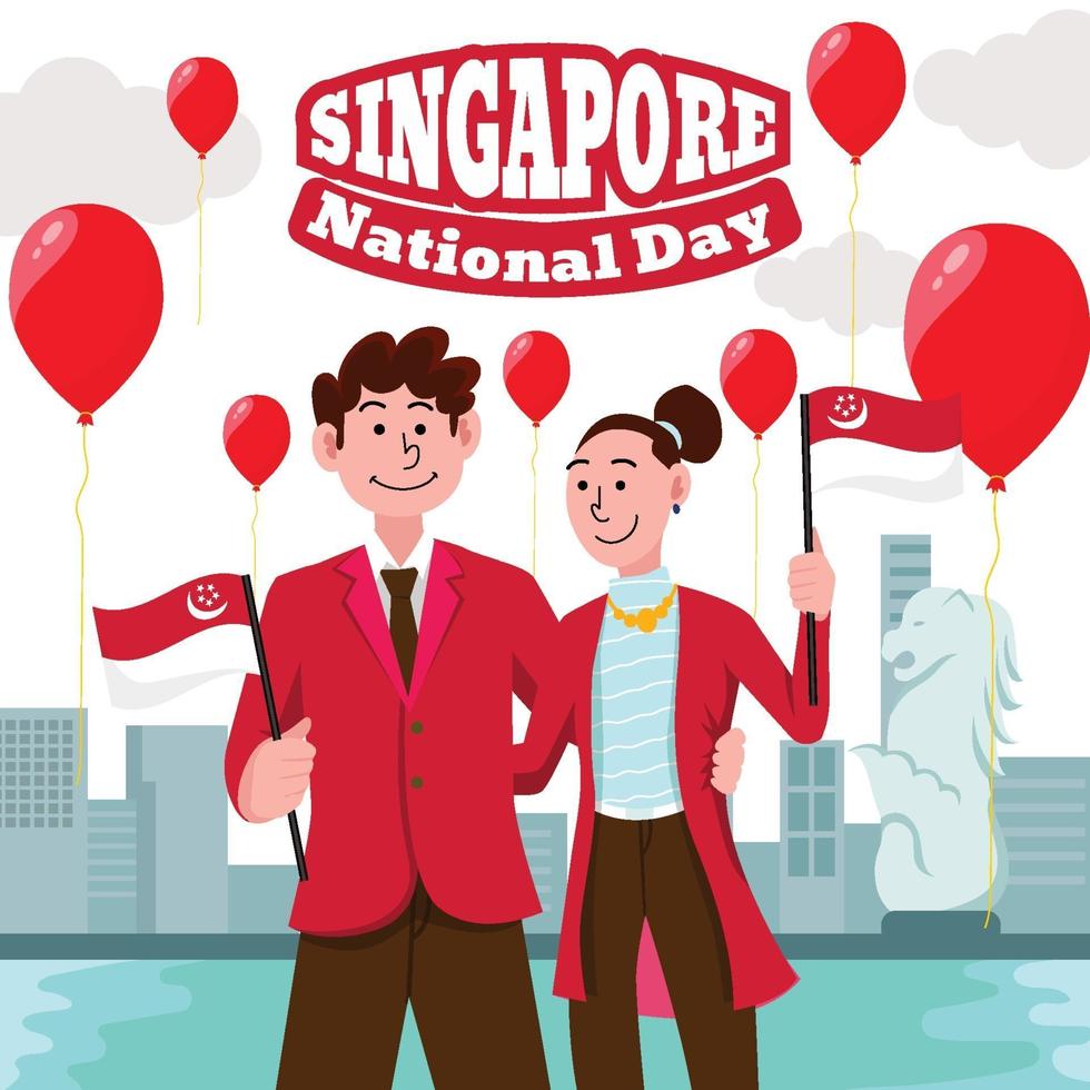 onafhankelijkheidsdag van singapore vector