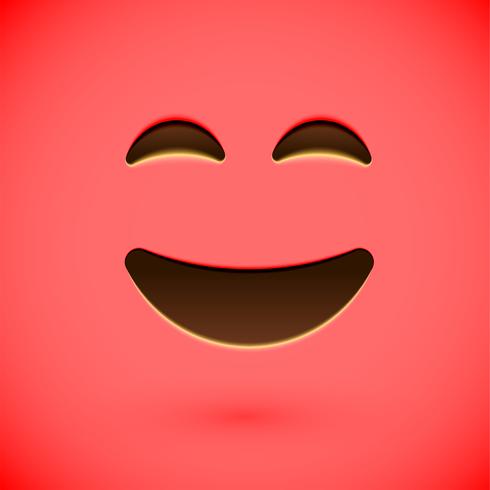 Rode realistische emoticon smileygezicht, vectorillustratie vector