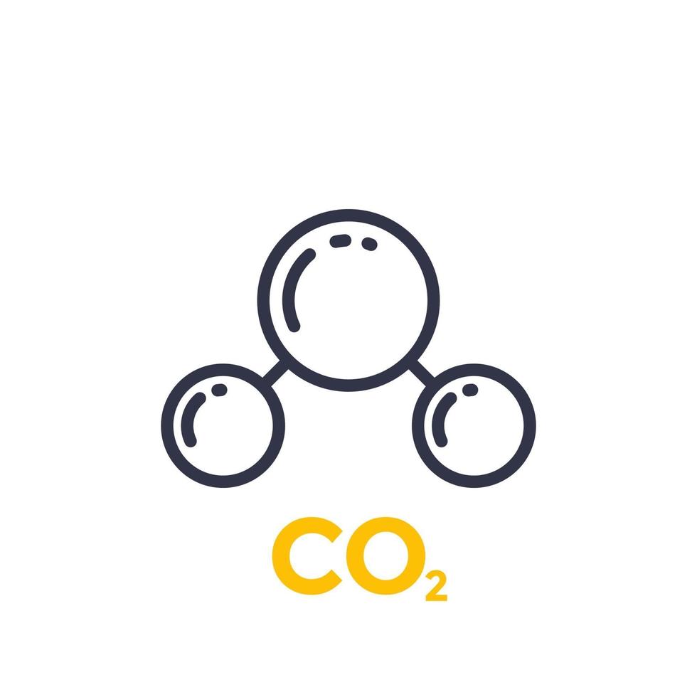 co2 molecuul lijn icoon vector