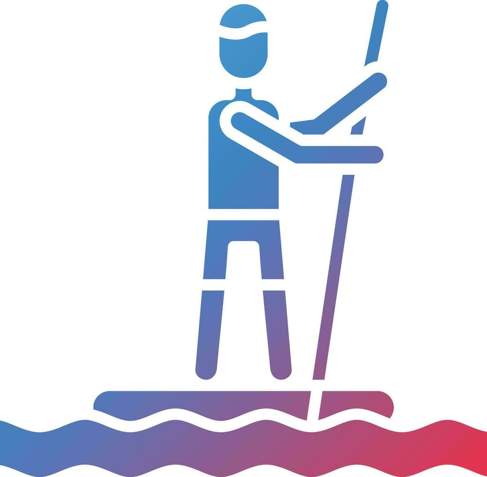 sta op paddle boarding vector icoon