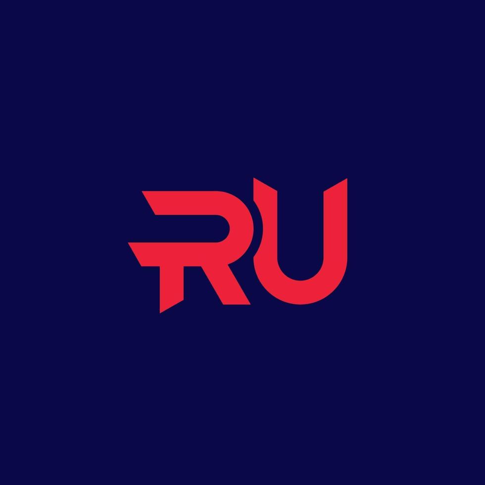 ru brieven logo ontwerp, vector