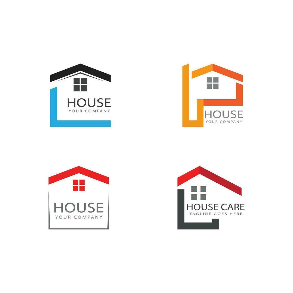 huis eigendom en bouw logo ontwerp vector