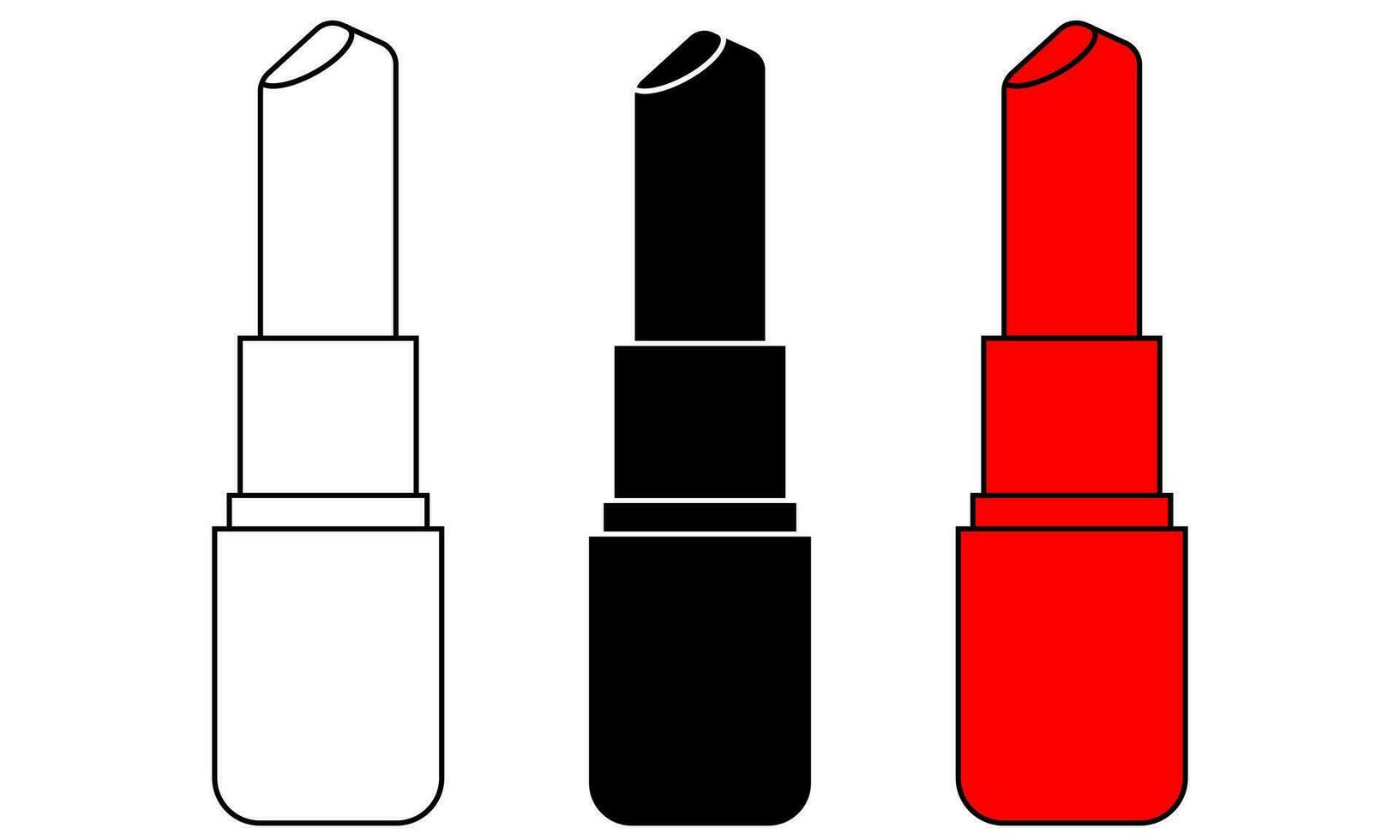 schets silhouet lippenstift icoon reeks geïsoleerd Aan wit achtergrond vector