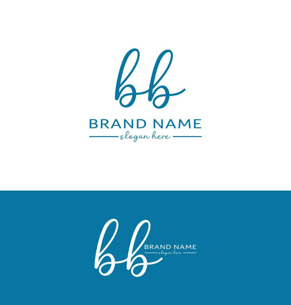 bb brief handschrift handtekening logo bb logo bb icoon ontwerp vector