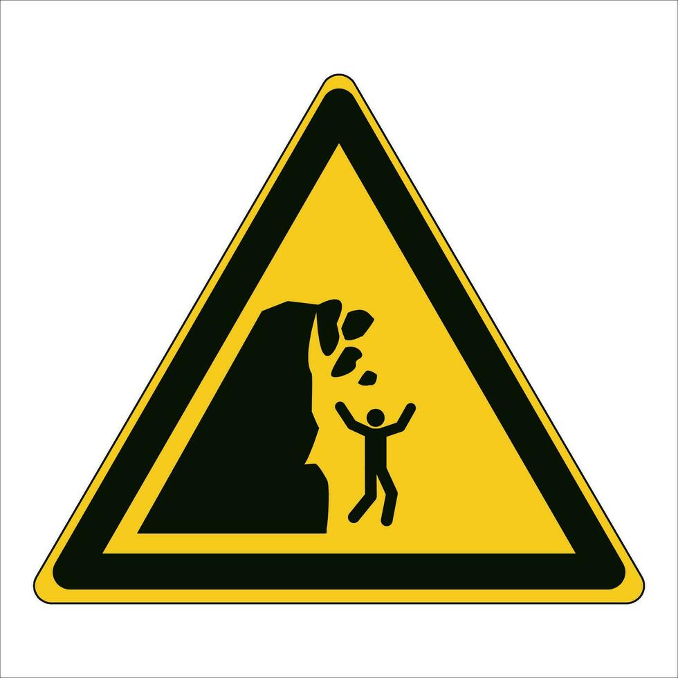 iso 7010 geregistreerd veiligheid tekens symbool pictogram waarschuwingen voorzichtigheid Gevaar onstabiel klif vector