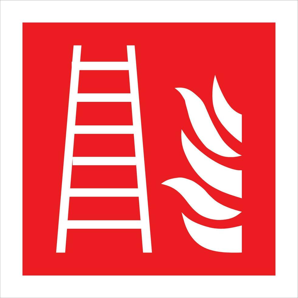 iso 7010 geregistreerd veiligheid tekens brand uitrusting actie noodgeval tekens brand ladder vector