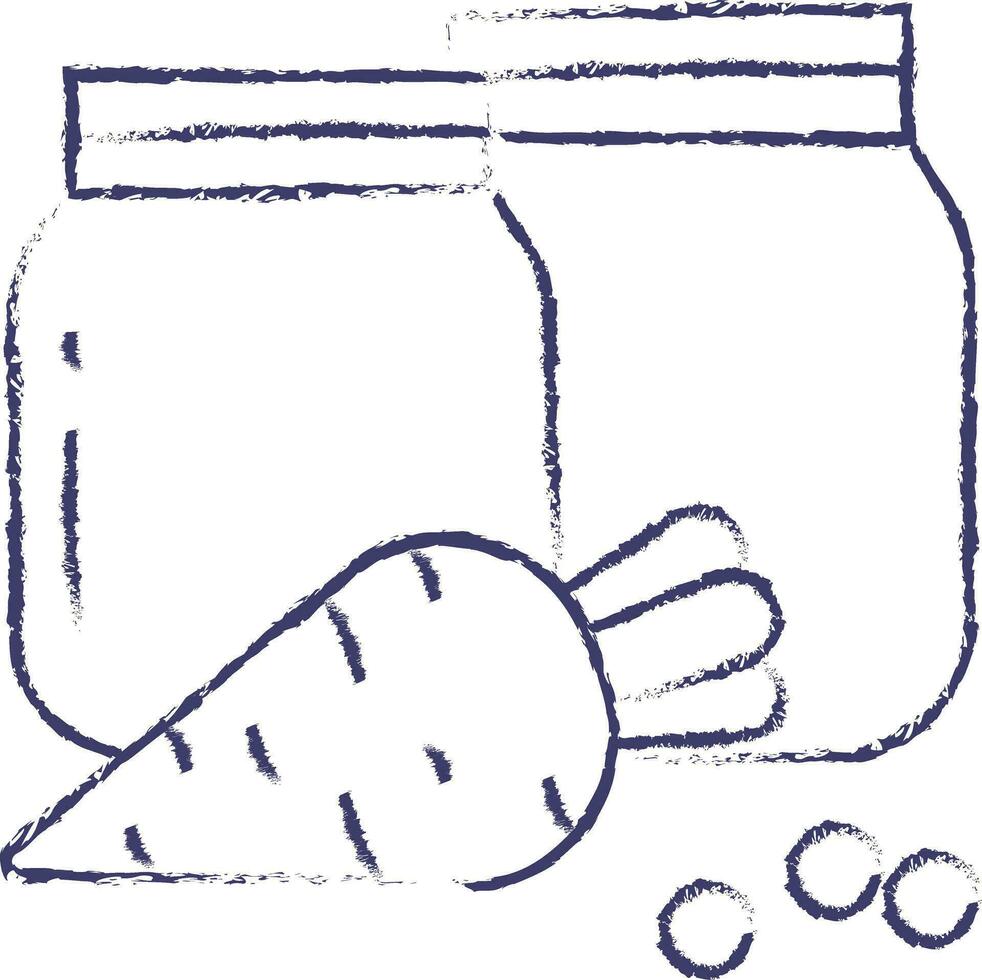 wortel baby voedsel hand- getrokken vector illustratie