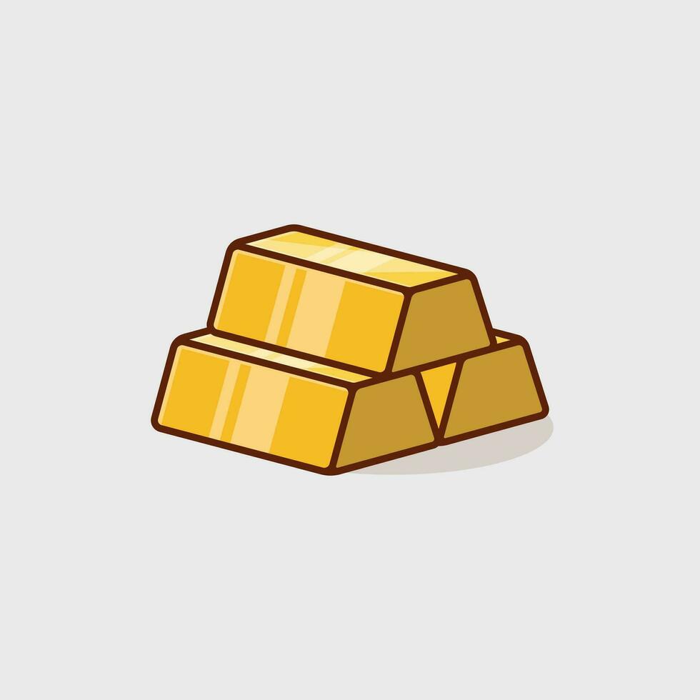 goud bar gemakkelijk tekenfilm vector illustratie afzet concept icoon geïsoleerd