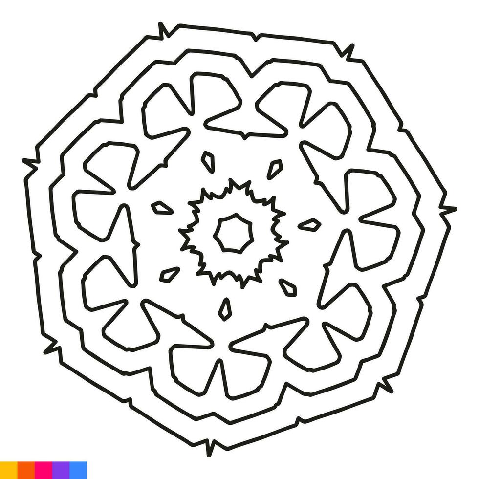 mandala kunst voor kleur boek. schoon decoratief ronde ornament. oosters patroon, vector illustratie kleur boek bladzijde. circulaire patroon in het formulier van mandala voor henna, mehndi, tatoeëren, decoratie.