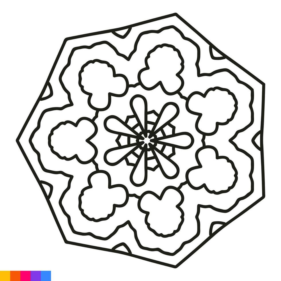 mandala kunst voor kleur boek. schoon decoratief ronde ornament. oosters patroon, vector illustratie kleur boek bladzijde. circulaire patroon in het formulier van mandala voor henna, mehndi, tatoeëren, decoratie.