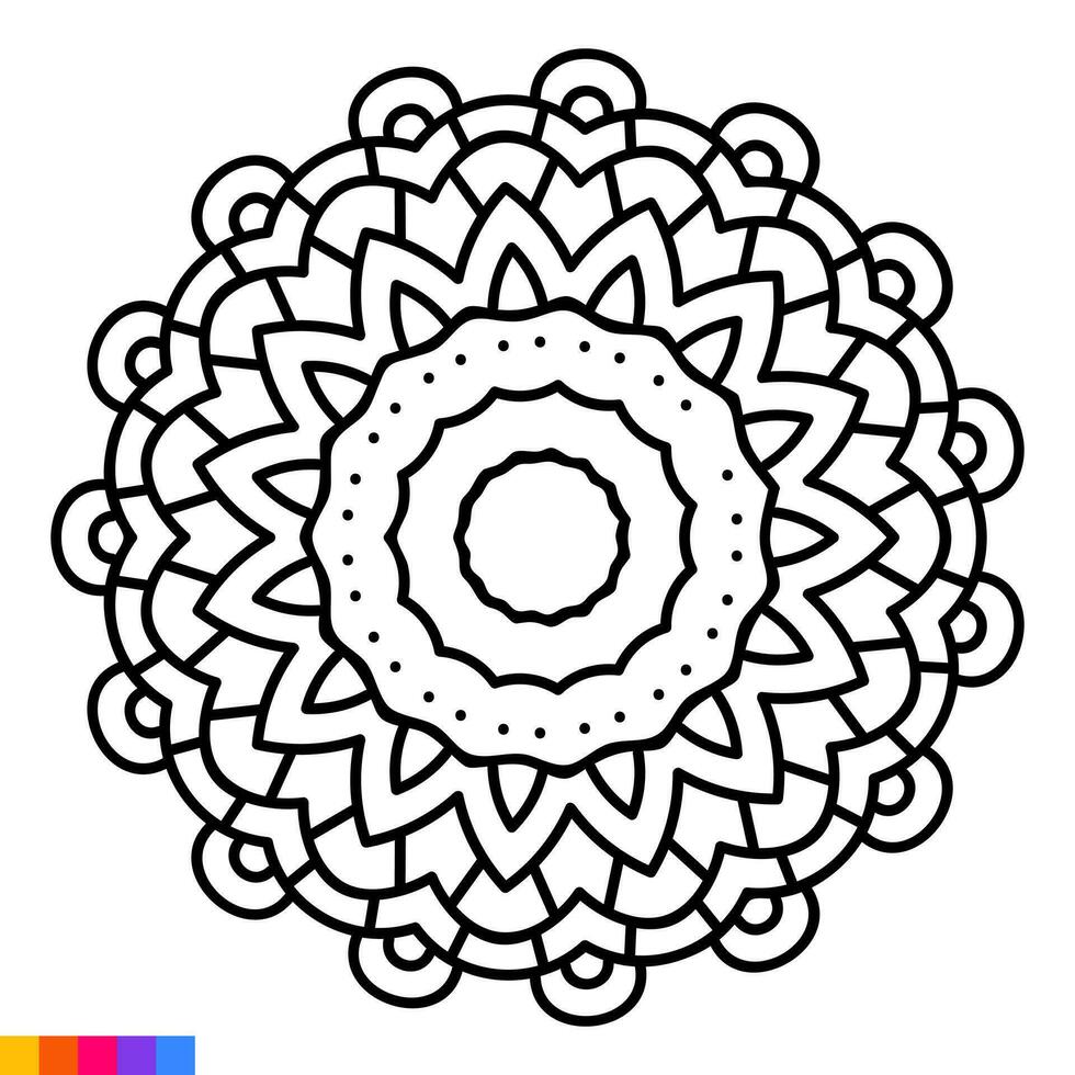 mandala kunst voor kleur boek. schoon decoratief ronde ornament. oosters patroon, vector illustratie kleur boek bladzijde. circulaire patroon in het formulier van mandala voor henna, mehndi, tatoeëren, decoratie.