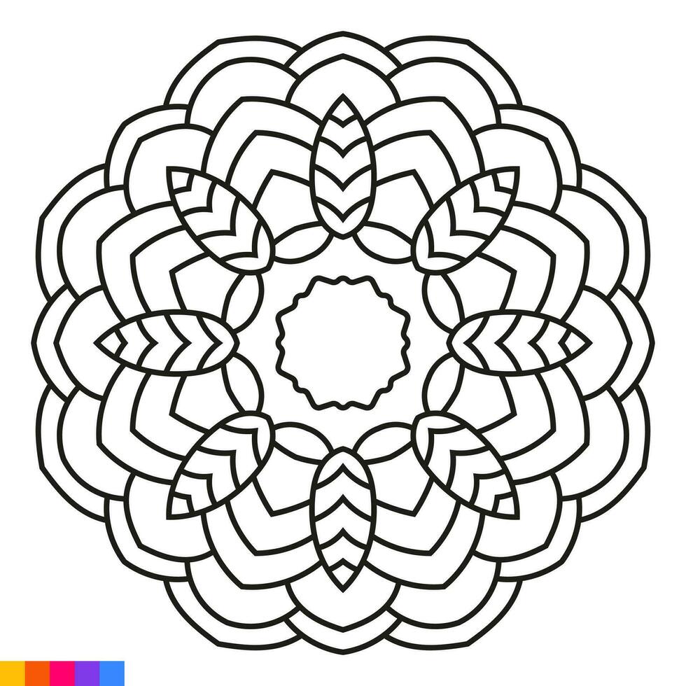 mandala kunst voor kleur boek. schoon decoratief ronde ornament. oosters patroon, vector illustratie kleur boek bladzijde. circulaire patroon in het formulier van mandala voor henna, mehndi, tatoeëren, decoratie.