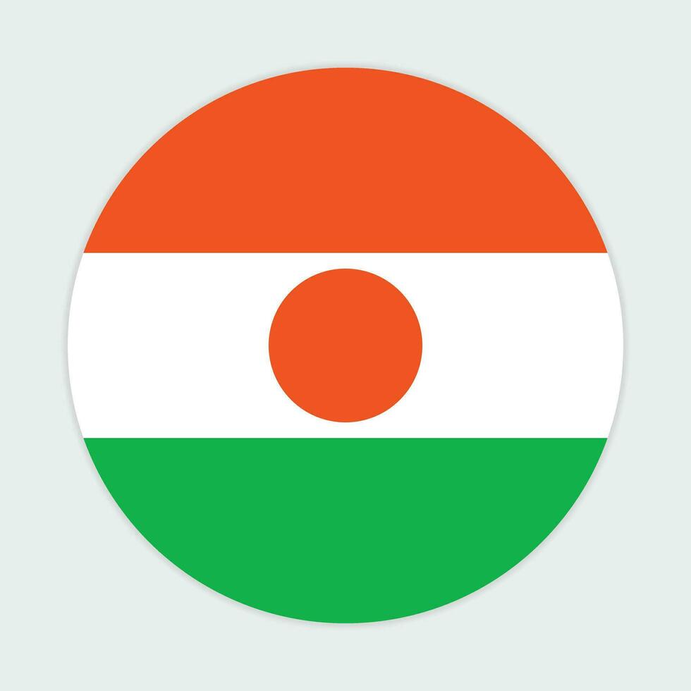 Niger vlag vector icoon ontwerp. Niger cirkel vlag. ronde van Niger vlag.