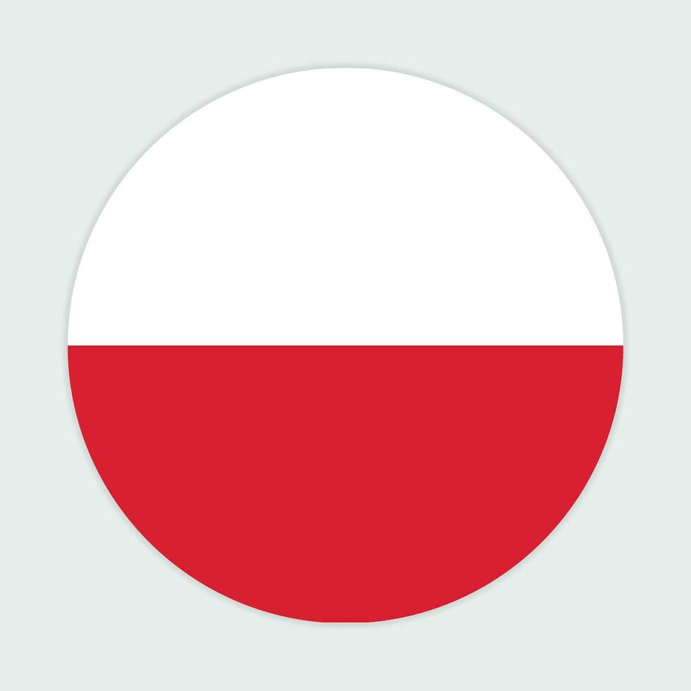 Polen vlag vector icoon ontwerp. Polen cirkel vlag. ronde van Polen vlag.