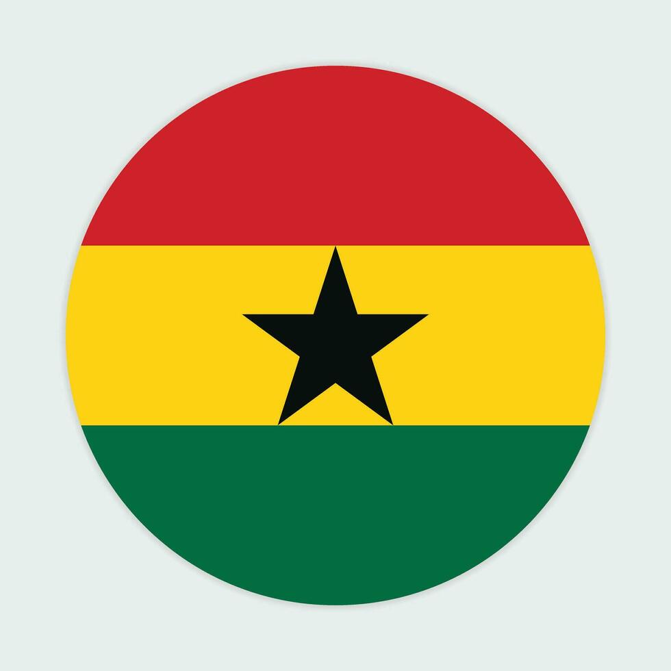 Ghana vlag vector icoon ontwerp. Ghana cirkel vlag. ronde van Ghana vlag.