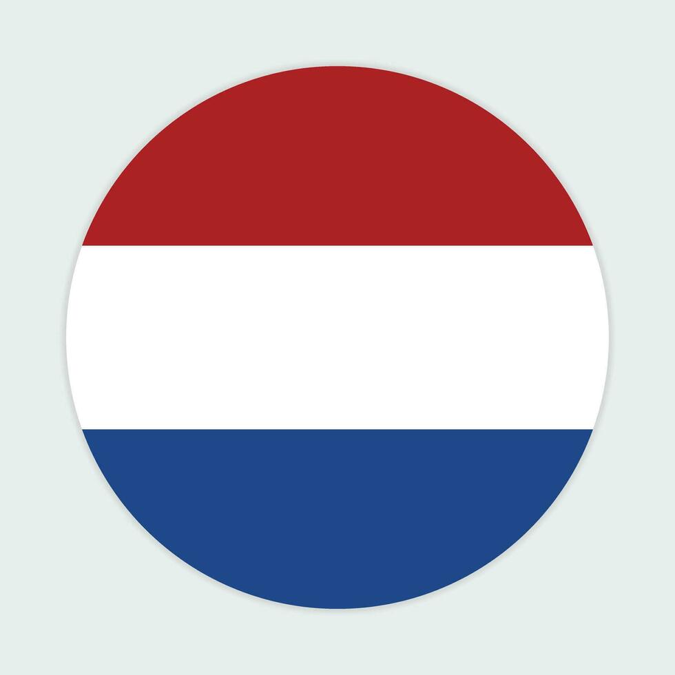 Nederland vlag vector icoon ontwerp. Nederland cirkel vlag. ronde van Nederland vlag.