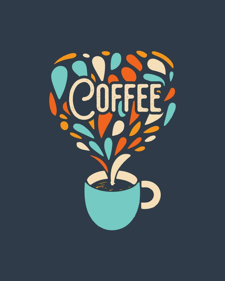 koffie t-shirt ontwerp, koffie tee vector