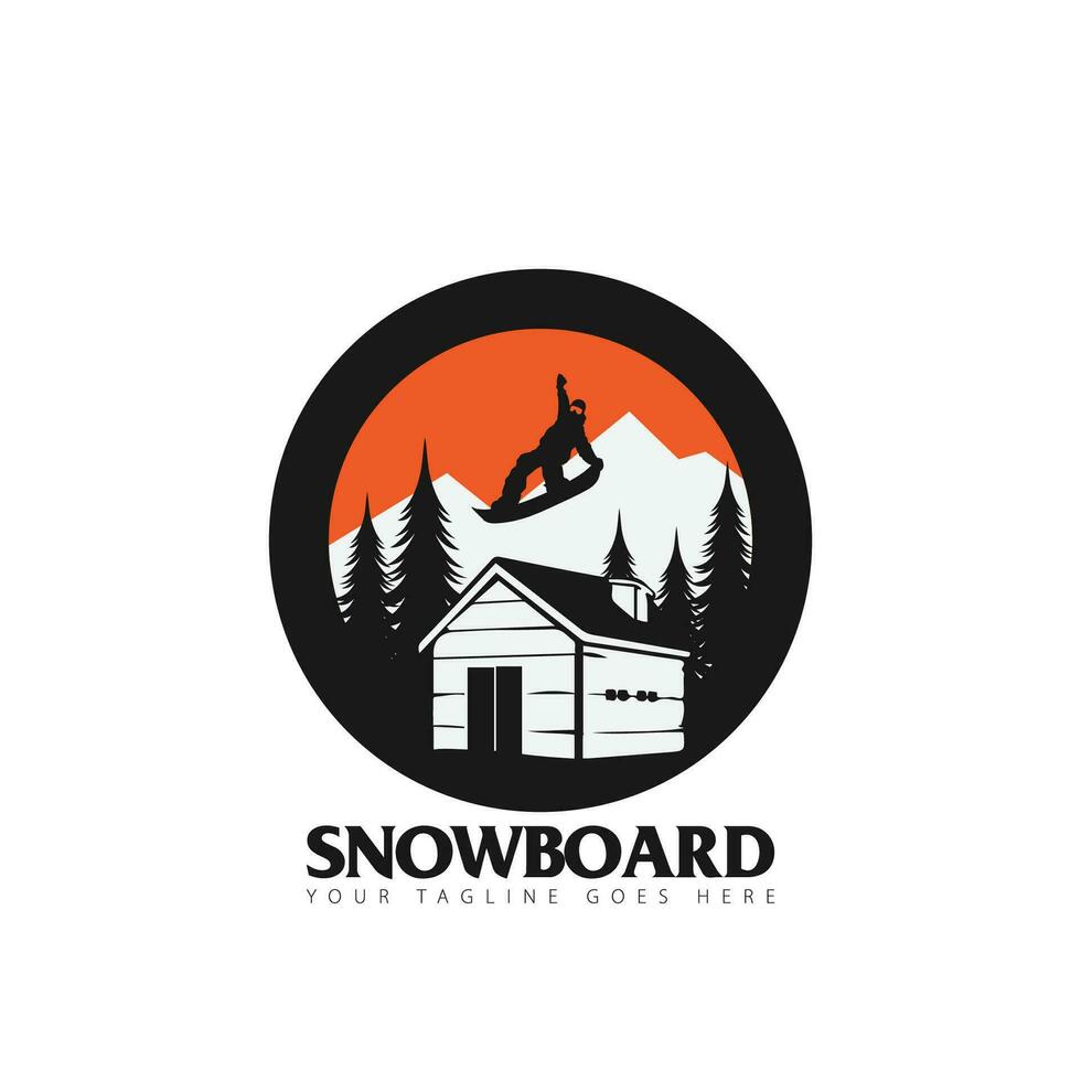 snowboard logo vector