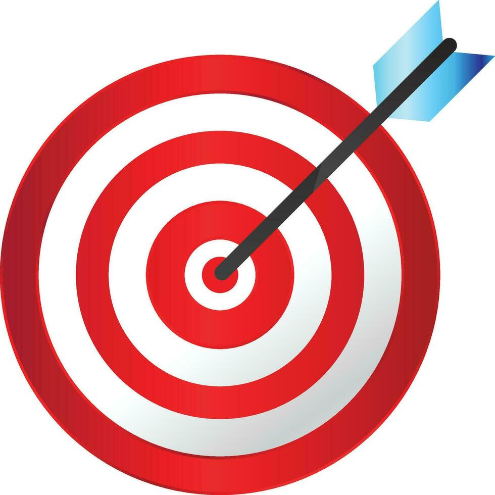 3d rood doelwit icoon. bedrijf doelwit icoon centrum cirkel pijl doel doel vector