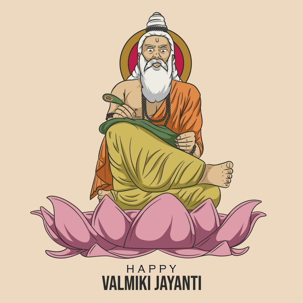 gelukkig valmiki Jayanti sjabloon. vector illustratie