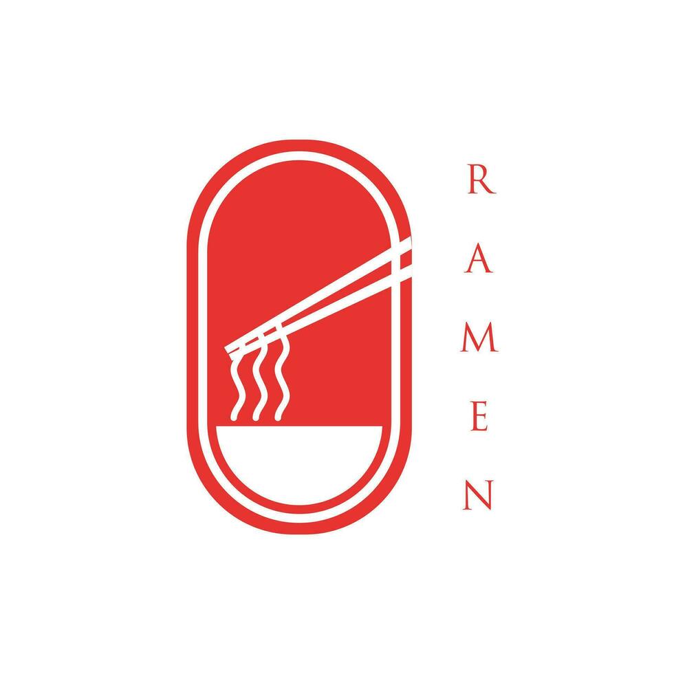 noodle of ramen logo vector illustratie. Aziatisch noedels concept logo's.