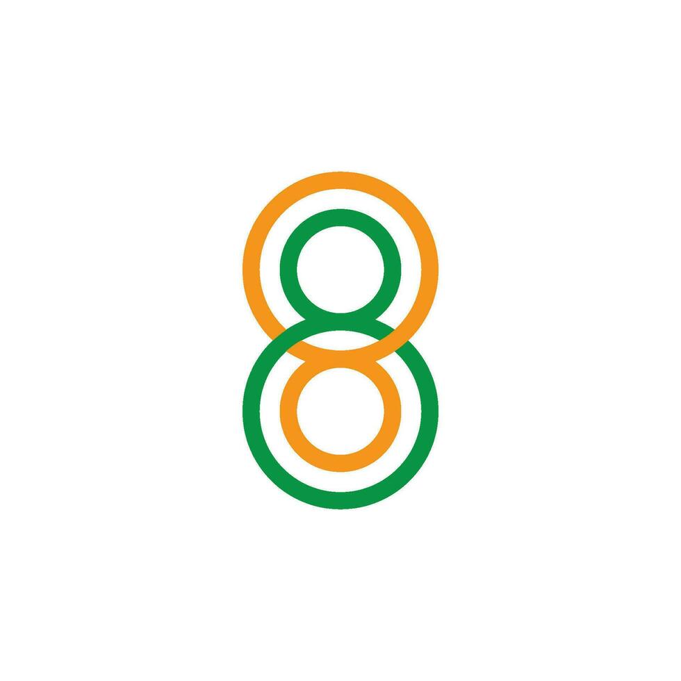 gekoppeld aantal 8 cirkel overlappen kleurrijk logo vector
