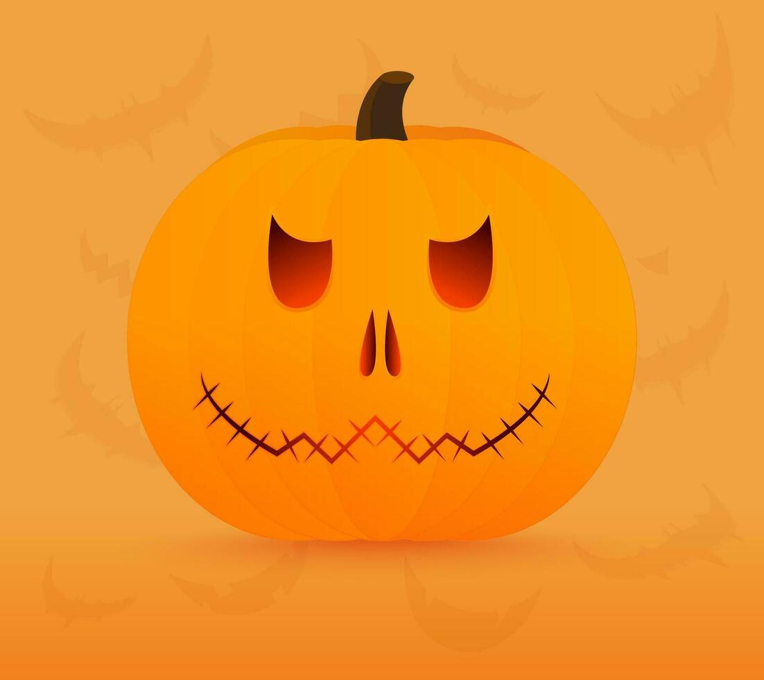 pompoen met skelet gezicht voor halloween. vector