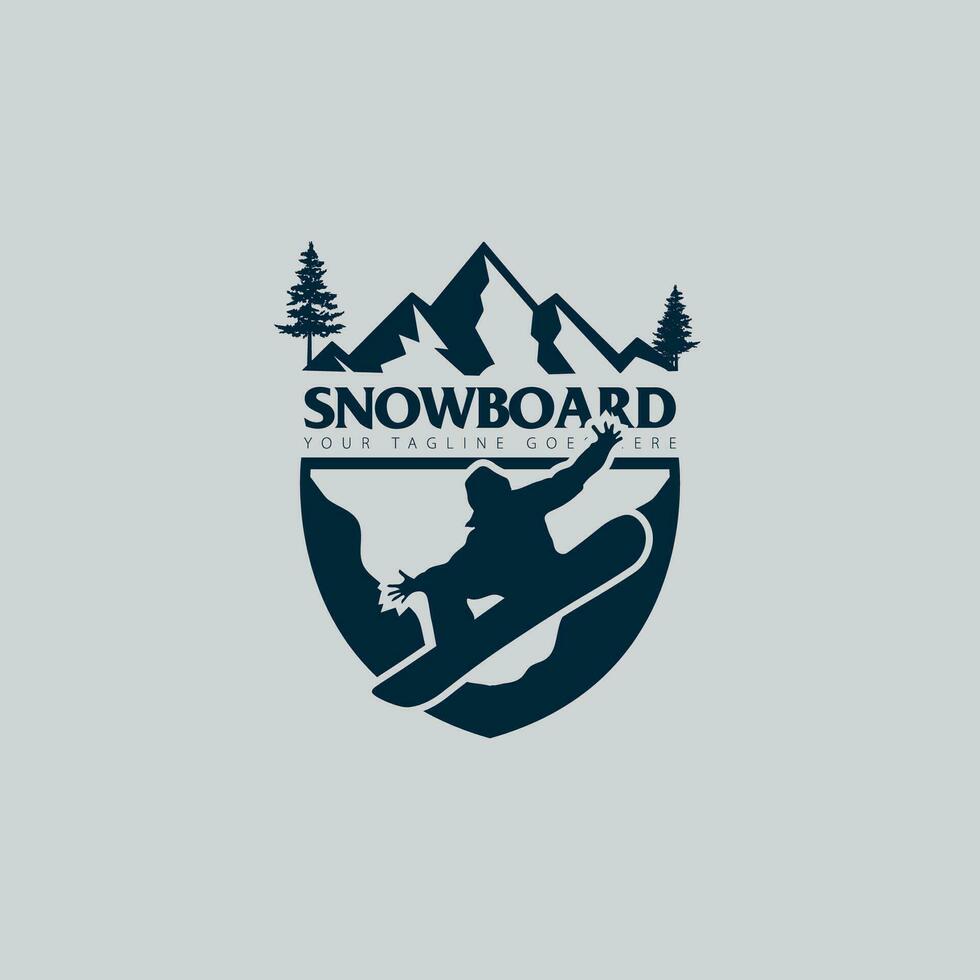 snowboard logo vector