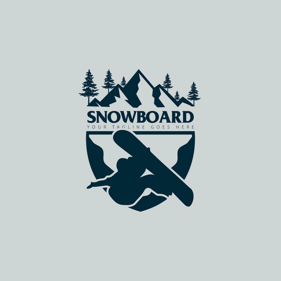 snowboard logo vector