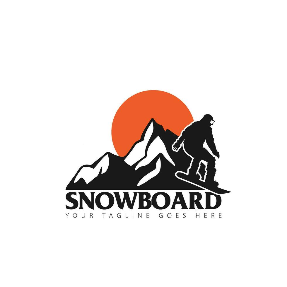 snowboard logo vector