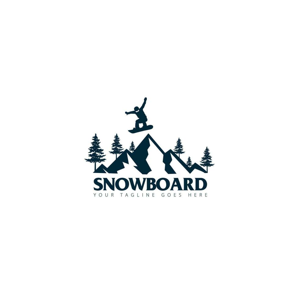 snowboard logo vector