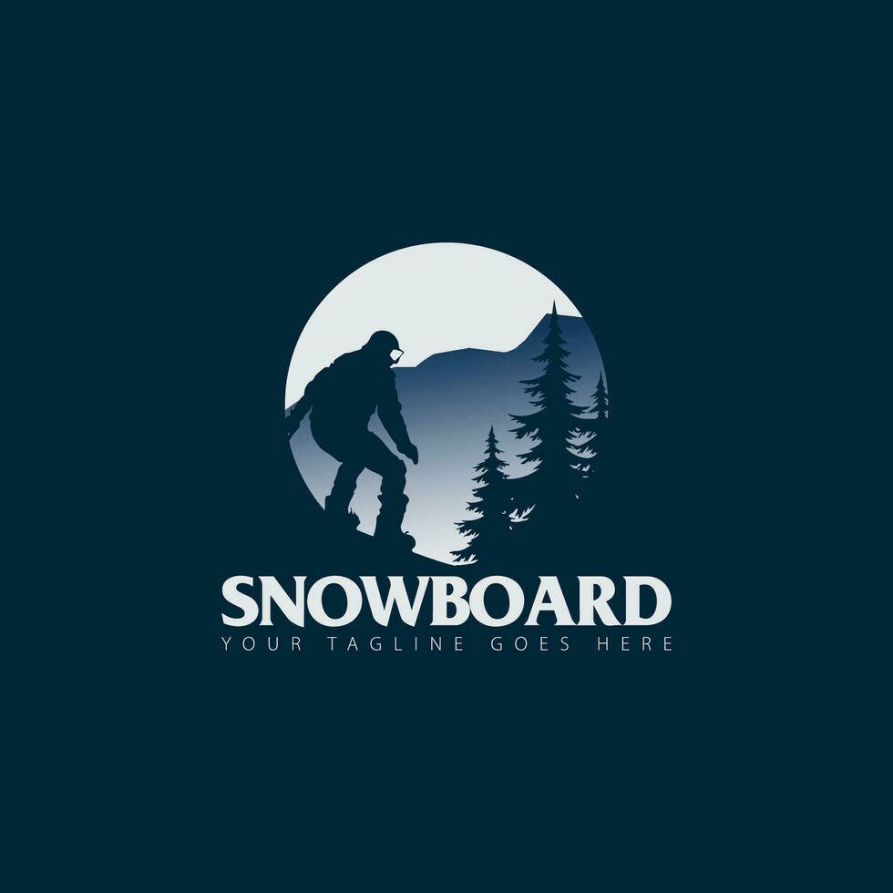 snowboard logo vector